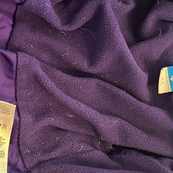 Columbia Snuggly Bunny Bunting baby snowsuit 3-6 months down hooded teal purple - Picture 13 of 14